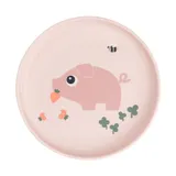 Done By Deer Bord - Tiny Farm - Rond - Silicone - 18 cm - Powder