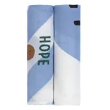 Lässig Swaddle Heavenly Soft Happy Rascals Smile Sky Blue 120 x 120 cm 2-Pack