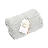 The Little Green Sheep Deken Organic Knitted Cellular Dove