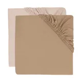 Jollein Hoeslaken Jersey - 2 Stuks - 40/50 x 80/90 cm - Wild Rose/Biscuit 