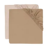 Jollein Hoeslaken Jersey - 2 Stuks - 70/75 x 140/150 cm - Wild Rose/Biscuit
