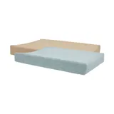 Jollein Aankleedkussenhoes - 2 Stuks - 50 x 70 cm - Badstof - Sea Green/Biscuit 