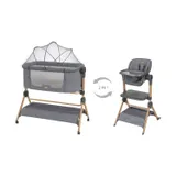Kikkaboo 2-In-1 Sidesleeper + Kinderstoel Sleat Me Grey