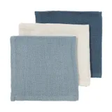 Meyco Hydrofiele Monddoekjes - 3 stuks - 30x30cm - Natural / Jeans Blue / Indigo