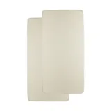 Meyco Baby Uni Hoeslaken Ledikant- 2 Stuks - 60 x 120 cm - Jersey - Soft Sand