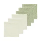 Meyco Baby Popcorn Monddoekjes - 6 Stuks - 30 x 30 cm - Naturel/Soft Olive