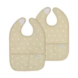 Meyco Baby Gingko Slab met Opvangbakje - 2-pack - Soft Sand