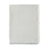 Jollein Deken Ledikant - 120 x 120 cm Fringe Stripe Sea Green/Ivory GOTS 