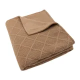 Jollein Check Knit Ledikantdeken - 100 x 150 cm - Biscuit / Teddy Fleece 