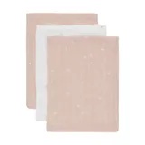 Jollein Twinkling Washandje - 3 Pack - 15 x 20 cm - Hydrofiel - Wild Rose
