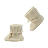 Lodger Gebreide Slofjes Met Kabel - Maat 0-6 Mnd - Butter