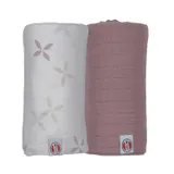 Lodger Swaddler Solid Matcha Powder/Rose 2-Pack 110x110