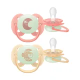 Philips Avent Fopspeen - Ultra Soft Nighttime - 0-6 maanden - 2 stuks - Glow in the Dark