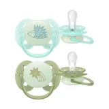 Philips Avent Fopspeen - Ultra Soft Nighttime - 0-6 maanden - 2 stuks - Glow in the Dark