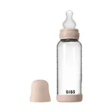 BIBS Fles - Medium Flow - Ronde Speen - 240 ml - Silicone/Glas - Blush