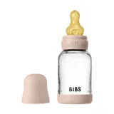 BIBS Fles - Slow Flow - Ronde Speen - 120 ml - Glas/Latex - Blush