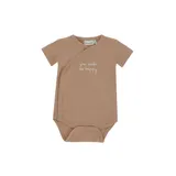 Babylook Romper Overslag Korte Mouw - Maat 50 - Warm Taupe