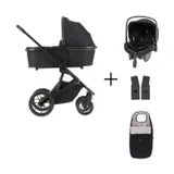 Qute Q-Rider Plus Kinderwagen - Midnight Black | Kidsriver Curve Autostoel - Black