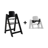 Kidsmill Up! Kinderstoel Incl. Kunststof Babyset Zwart - Zwart Eiken