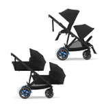 Cybex E-Gazelle S Twin Kinderwagen Moon Black/Black