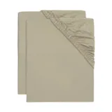 Jollein Ledikanthoeslaken Jersey Olive Green 60 x 120 cm 2-Pack