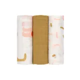 Lässig Heavenly Soft Swaddle L Little Mateys Spicy Orange 80 x 80 cm 3-Pack