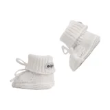 Lodger Gebreide Slofjes Met Kabel - Maat 0-6 Mnd - Cloud Dancer 