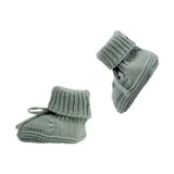 Lodger Gebreide Slofjes Met Kabel - Maat 0-6 Mnd - Silk