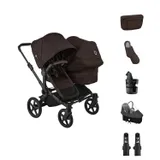 Bugaboo Donkey 6 Duo Essentiële Bundel - Black/Cocoa Brown