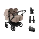 Bugaboo Donkey 6 Twin Essentiële Bundel - Black/Desert Taupe