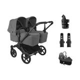 Bugaboo Donkey 6 Twin Essentiële Bundel - Black/Moon Grey