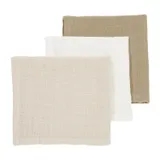 Meyco Monddoek Hydrofiel Pre-Washed Uni Offwhite/Soft Sand/Taupe 30 x 30 cm 3-Pack