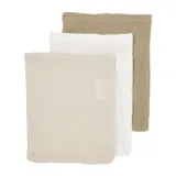 Meyco Uni Washand - Hydrofiel Pre-Washed - 3-Pack - Offwhite/Soft Sand/Taupe