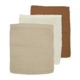 Meyco Uni Washand - Hydrofiel Pre-Washed - 3-Pack - Offwhite/Sand/Toffee
