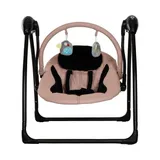 Qute Schommelstoel Q-Swing Softpink Uil / Zwart Frame
