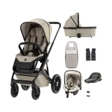 Qute Q-Rider Plus Kinderwagen - Mineral Clay | Kidsriver Curve Autostoel - Clay | Kidsriver Isofix Base