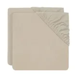 Jollein Hoeslaken - 2 Pack - 60 x 120 cm - Jersey - Nougat