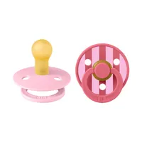 BiBs Colour Fopspeen - Rond - 2 Stuks - 6-18 Mnd - Baby Pink/Coral Mix 