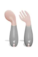Babyjem Gebogen Vork En Lepel Roze