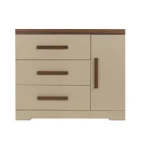 Interbaby Commode 3 Laden / 1 Deur Pebble