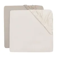 Jollein Hoeslaken Jersey - 40/50x80/90 cm - 2 Stuks - Oatmeal/Sand