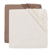 Jollein Hoeslaken - Jersey - 2 Stuks - 70/75×140/150 cm - Milky Coffee/Ivory