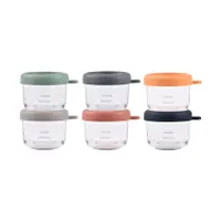Beaba Glazen Bewaarpotje 150 ml - 6 Stuks - Color Mix