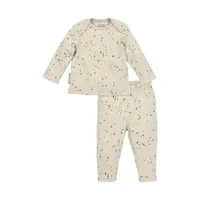 Meyco Baby Pyjama Rib - Maat 62/68 - Mini Spot Sand Melange
