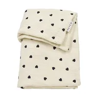 Meyco Deken Borduur Pre-Washed - 100 x 150 cm - Hydrofiel/Badstof - Sweet Heart Soft Sand