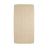 Meyco Hoeslaken Print -  40 x 80/90 cm - Jersey - Sweet Heart Soft Sand/Black 