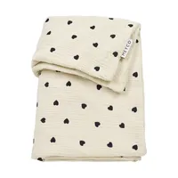 Meyco Baby Sweet Heart Wiegdeken - 75 x 100 cm - Pre-Washed Hydrofiel - Soft Sand