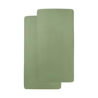 Meyco Baby Ledikanthoeslaken Uni Olive Green 60 x 120 cm 2-Pack