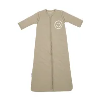 Meyco Baby Smile Slaapzak Met Afritsbare mouw - 90 cm - Slub - Taupe/Offwhite
