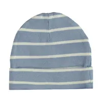 Babylook Striped Rib Muts - Newborn - Faded Denim 